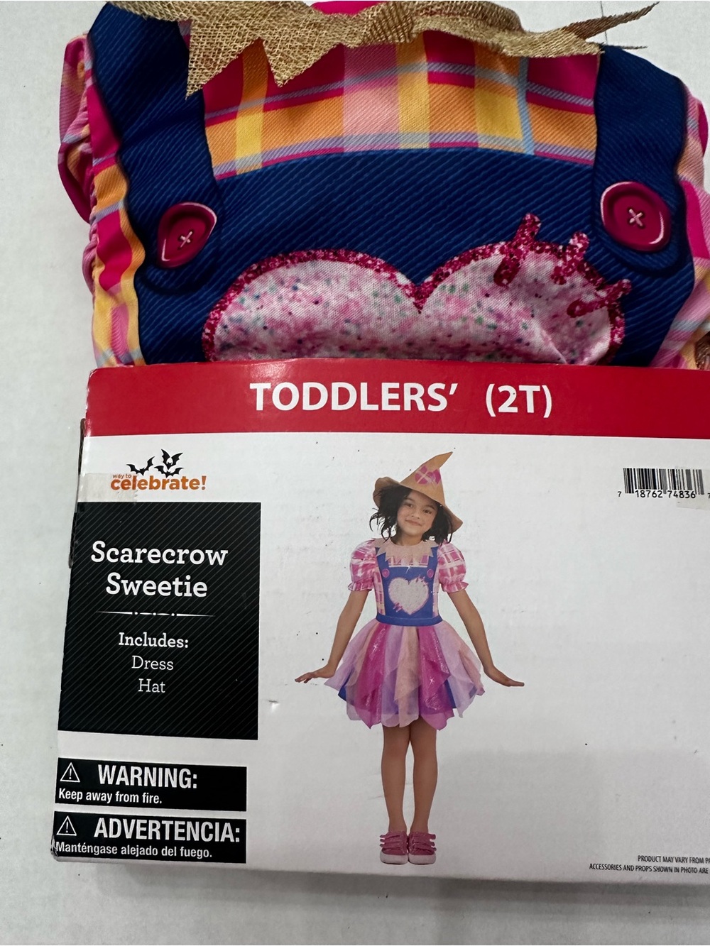 Toddler Girls Way To Celebrate New Scarecrow Sweetie Halloween Costume Size 2T
